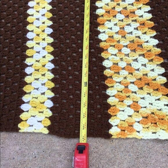 Granny Square Crochet Home Made Blanket 85” X 137” - Picture 5 of 5